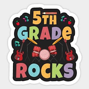 5th Grade Rocks 1st Day Of School Back to School Guitar Sticker